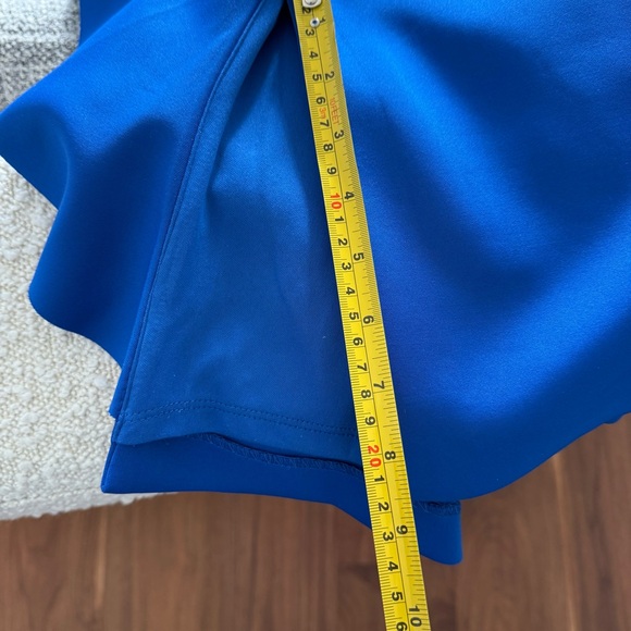 Eliza J Royal Blue Neoprene Ruffled Mid Length Cocktail Dress - Picture 7 of 9